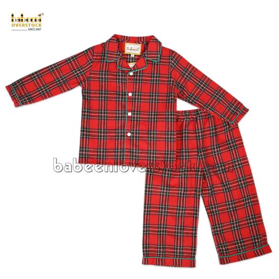 Adorable flannel red plai pajamas - BB2281A